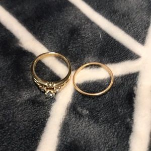 .45 ctw Yellow Gold Wedding Band and Separate Band